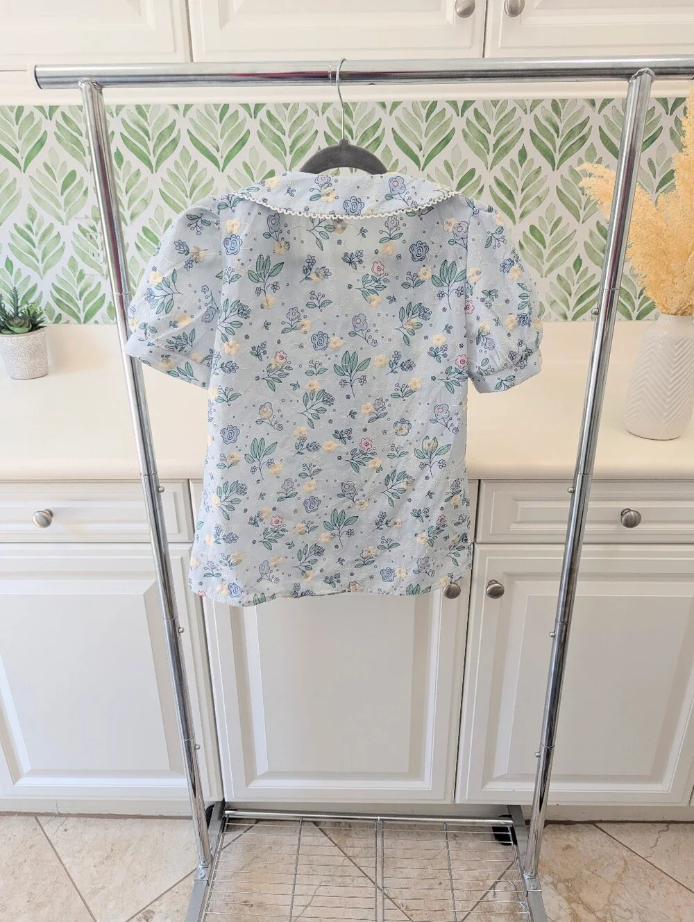 Dazy Floral Pastel Peter Pan Collar Blouse Spring Medium - Picture 5 of 10